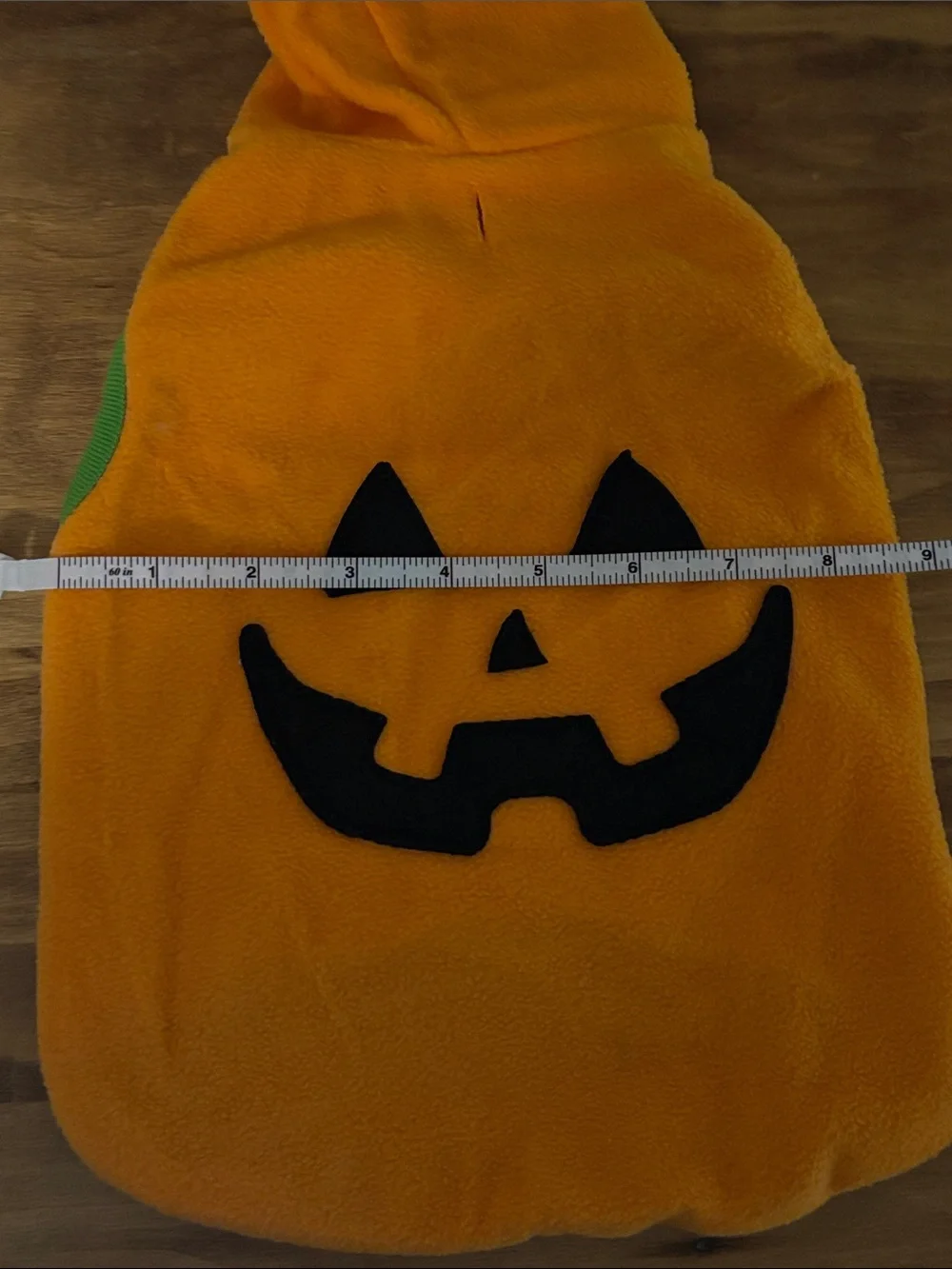 Orange Pumpkin Dog Hoodie with Green Stem Hood